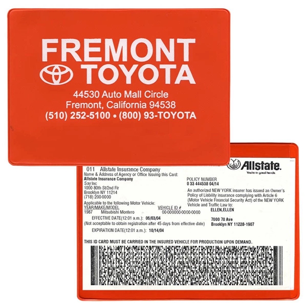Orange color option for Insurance Card Holder