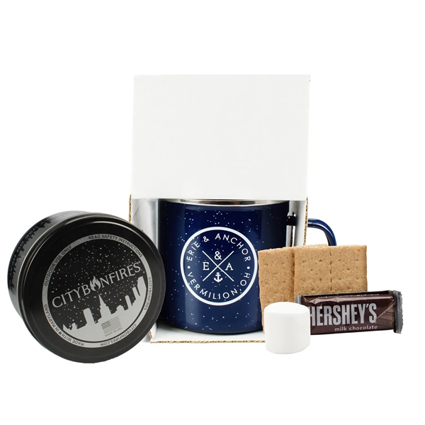 Navy Blue color option for 16 Oz Speckled Camp Mug W/Portable Bonfire, S'mores Kit