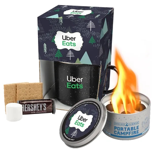 Photo of 16 Oz Speckled Camp Mug W/Portable Bonfire, S'mores Kit