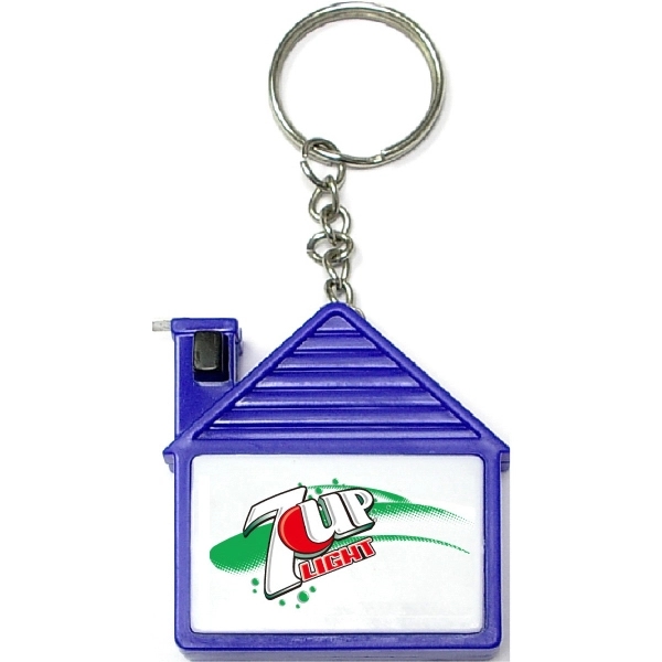 Blue color option for Full Color Imprint Tape Measure With Key Holder