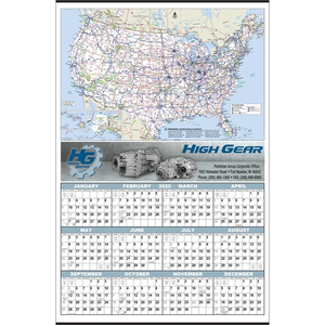 Photo of Custom Full Color Large U.S. Map Year In View® Calendar