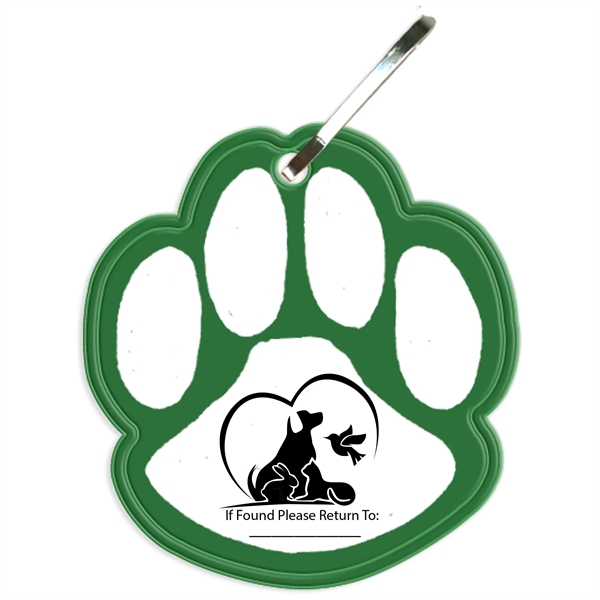 Green color option for Paw Print Zipper Pull