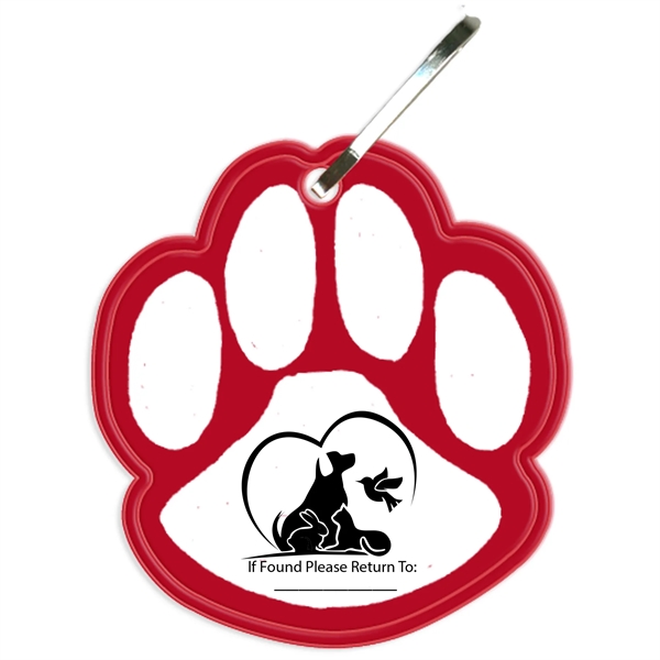 Red color option for Paw Print Zipper Pull