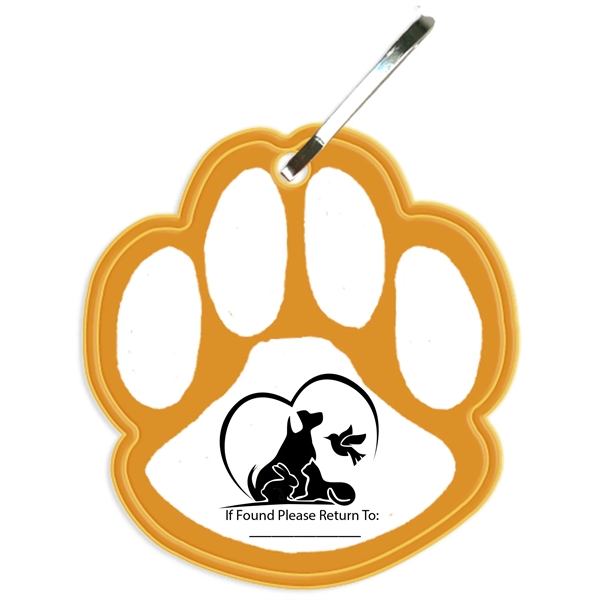 School Bus Yellow color option for Paw Print Zipper Pull