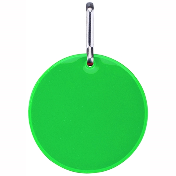 Green color option for Round Shaped Safety Reflector Zipper Pull W/ Metal Clasp