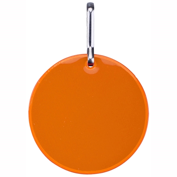 Orange color option for Round Shaped Safety Reflector Zipper Pull W/ Metal Clasp