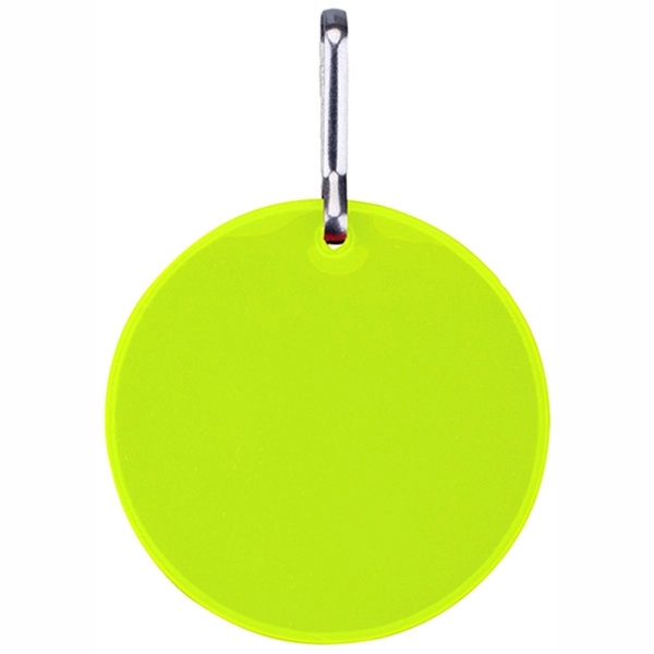 Yellow color option for Round Shaped Safety Reflector Zipper Pull W/ Metal Clasp