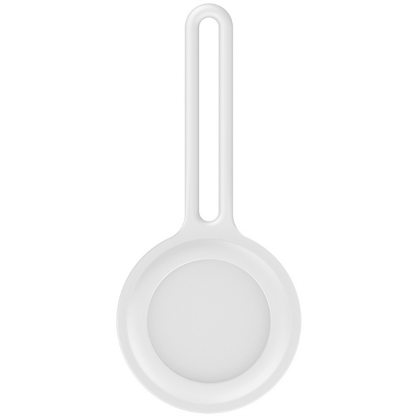 White color option for Silicone Air Tag Holder W/ Carrying Loop Custom Luggage Tag