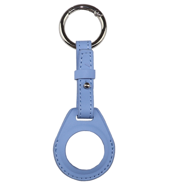 Blue color option for Leather Air Tag W/ Belt Closure & Keyring Custom Luggage Tag