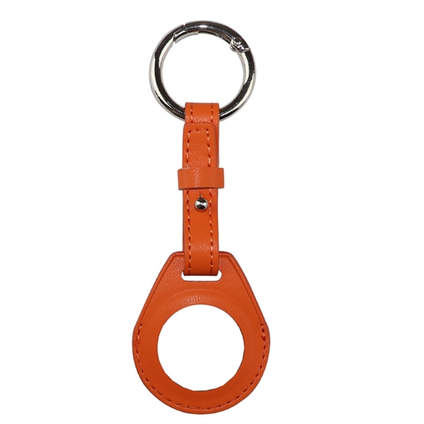 Red color option for Leather Air Tag W/ Belt Closure & Keyring Custom Luggage Tag