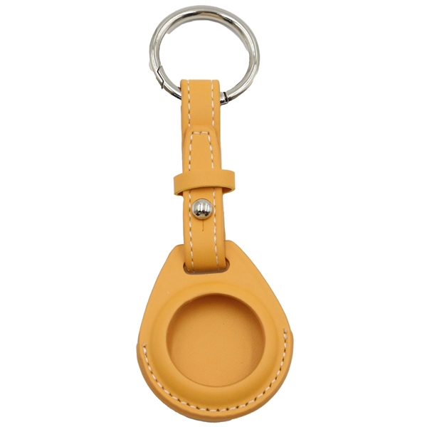 Yellow color option for Leather Air Tag W/ Belt Closure & Keyring Custom Luggage Tag