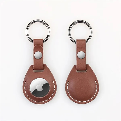 Main photo of Leather Air Tag W/ Belt Closure & Keyring Custom Luggage Tag