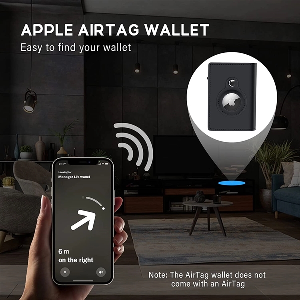 Black color option for Rfid Air Tag Slim Wallet