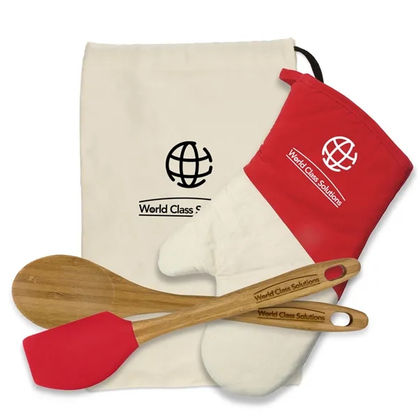 Ivory color option for Bamboo Gift Set With Oven Mitt