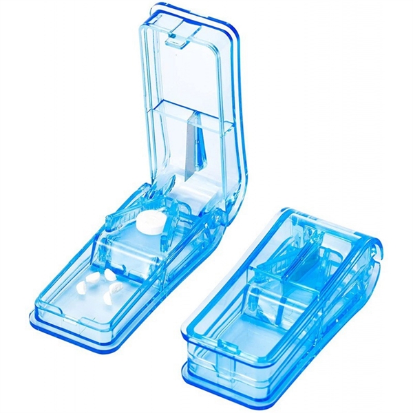 Blue color option for Portable Mini Pill Cutter And Storage