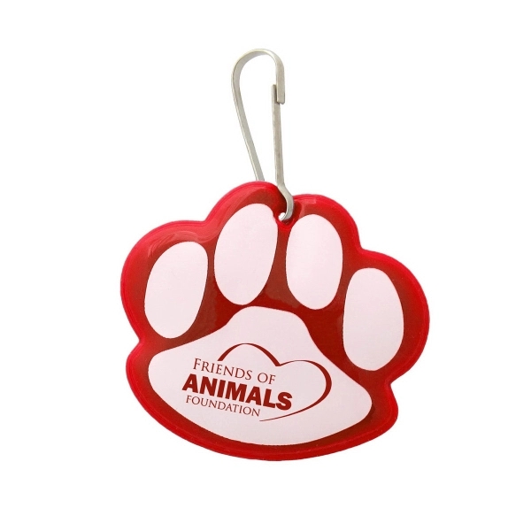 Red color option for Paw Shaped Reflective Collar Tag
