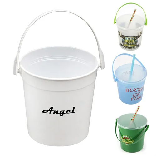 Photo of 32 Oz Full Color Plastic Punch Pail Drink Bucket