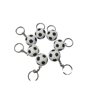 Photo of Soccer Shaped Keychains Silicone Keyring