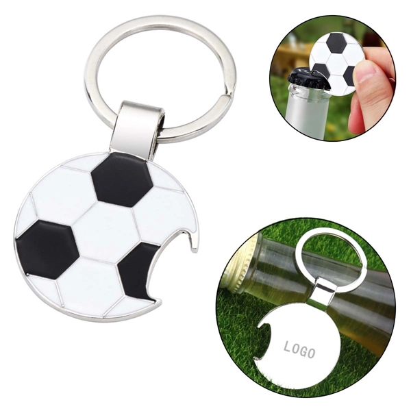 White color option for Soccer Bottle Opener Keychain