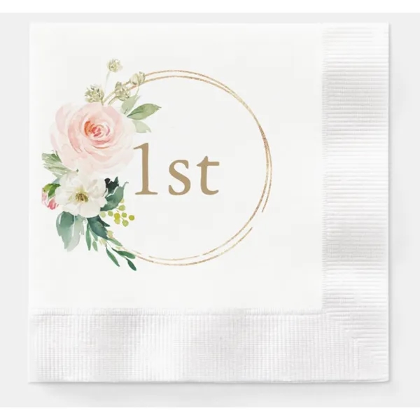 White color option for Full Color 3ply Coined Beverage Napkin