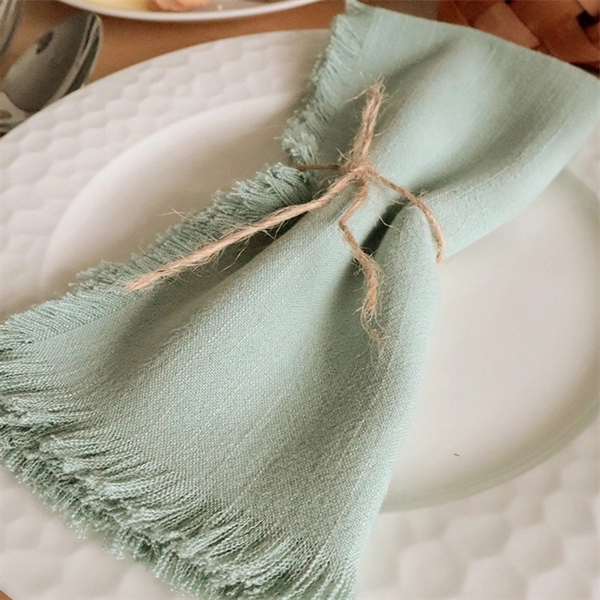 Light Green color option for Fringe Linen Dinner Napkins