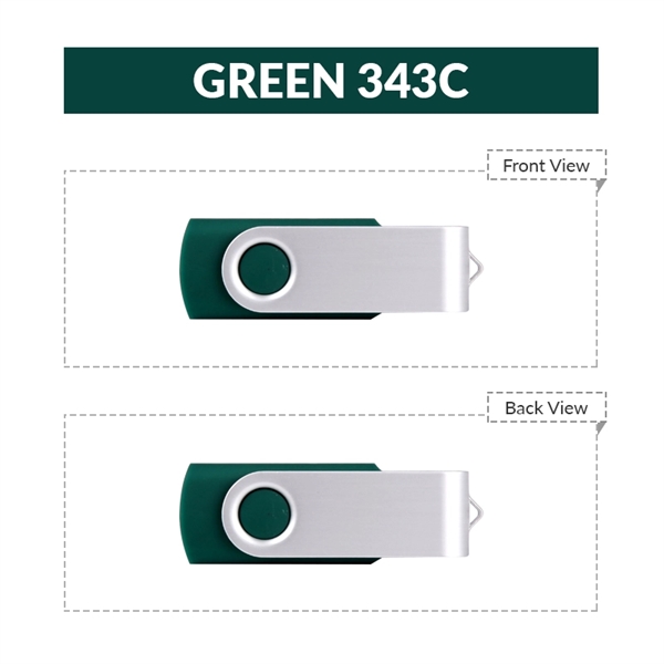 Green 343 C color option for Classic Swivel Usb Flash Drive