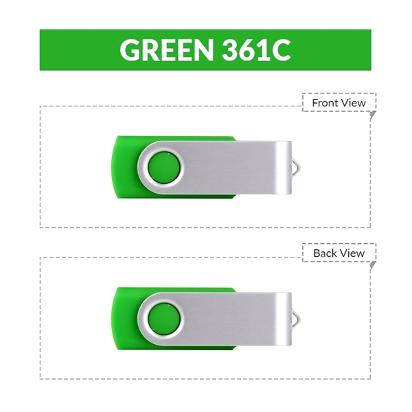 Green 361 C color option for Classic Swivel Usb Flash Drive