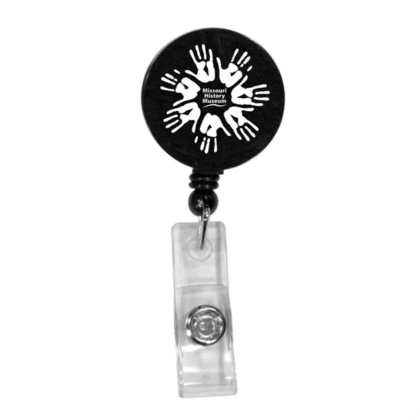 Solid Black color option for Round Badge Holder W/ Alligator Clip