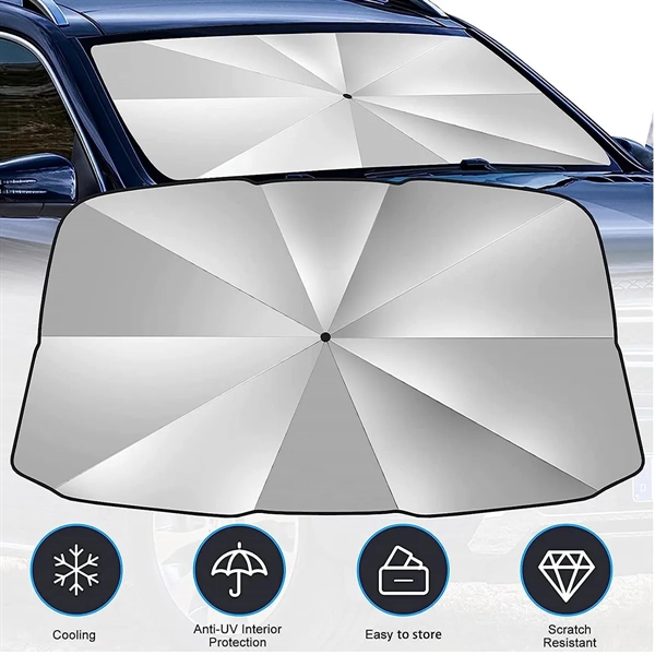 Silver color option for Foldable Car Umbrella Sunshade Cover