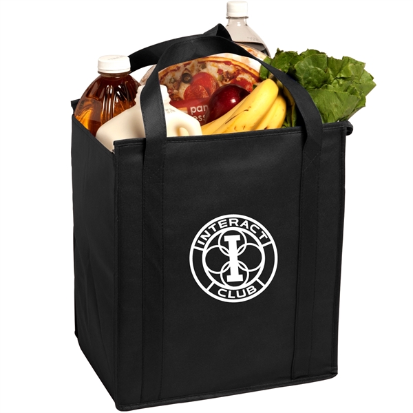 Black color option for Insulated Non Woven Grocery Tote With Gusset