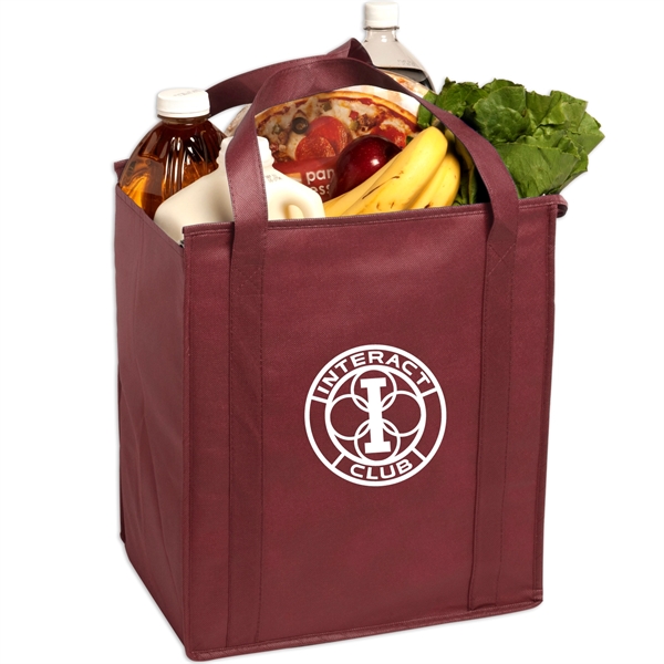 Burgundy color option for Insulated Non Woven Grocery Tote With Gusset