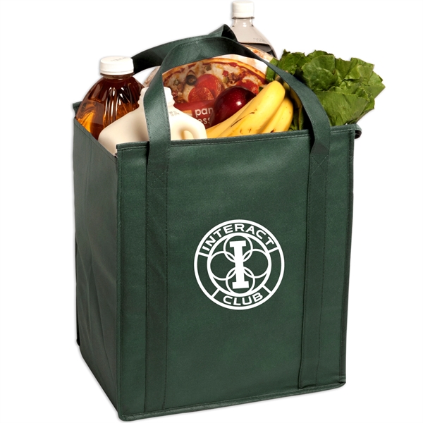 Hunter Green color option for Insulated Non Woven Grocery Tote With Gusset