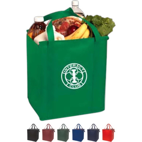 Kelly Green color option for Insulated Non Woven Grocery Tote With Gusset