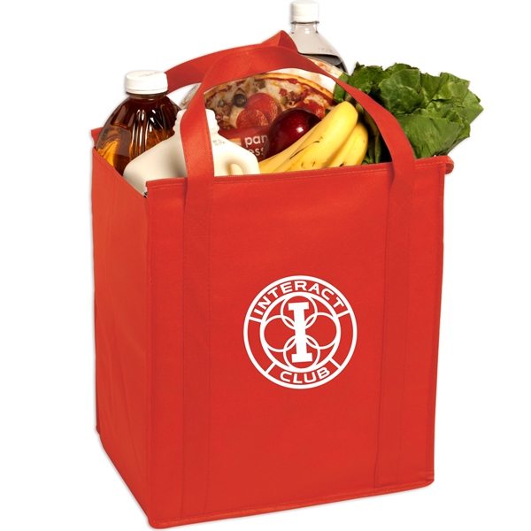 Red color option for Insulated Non Woven Grocery Tote With Gusset