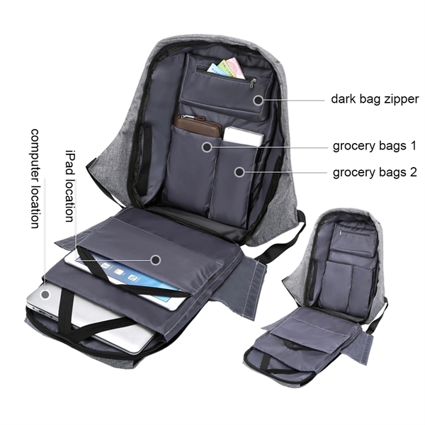 Blue color option for Anti Theft Computer Bag 15.6 Inch Backpack