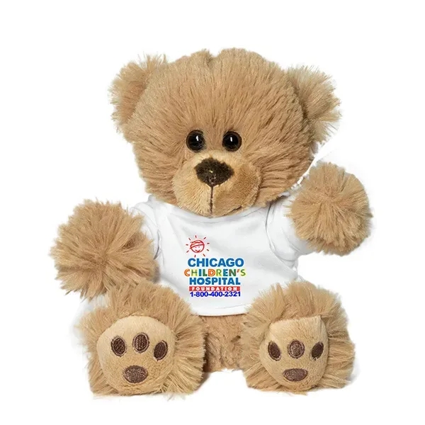 White color option for 6  Plush Teddy Bear With Choice Of T Shirt Color
