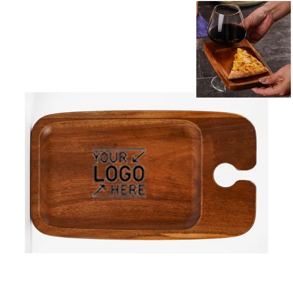 Wood Color color option for Charcuterie Board With Wine Glass Holder, Cheese Board