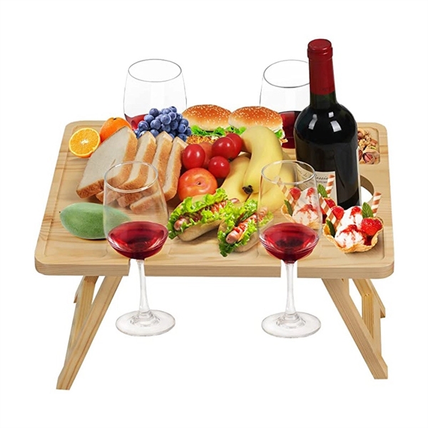 Brown color option for Portable Wine Picnic Table