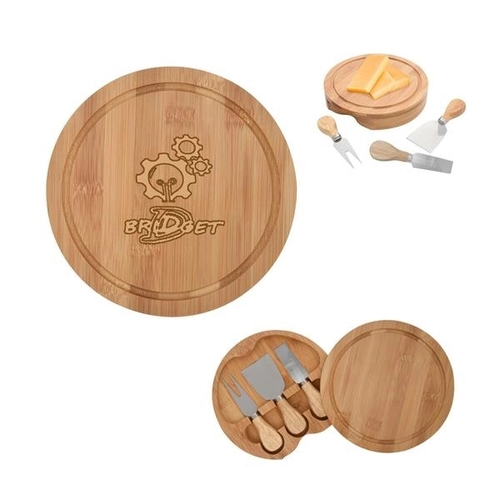 Photo of 3 Pcs Bamboo Cheese Server Kit