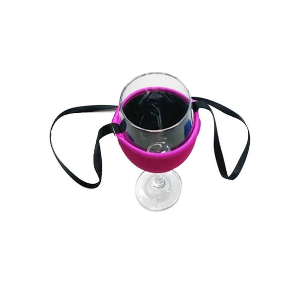 Purple color option for Neoprene Wine Glass Insulator Drink Holder
