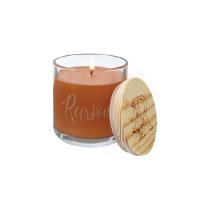 Photo of 14oz Pumpkin Spice Candle In Glass Holder W/ Wood Lid
