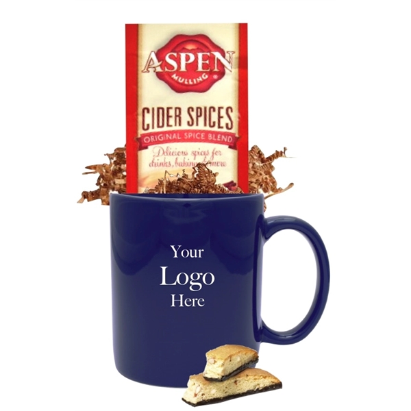 Blue color option for Fall Cider & Cookie Gift Mug