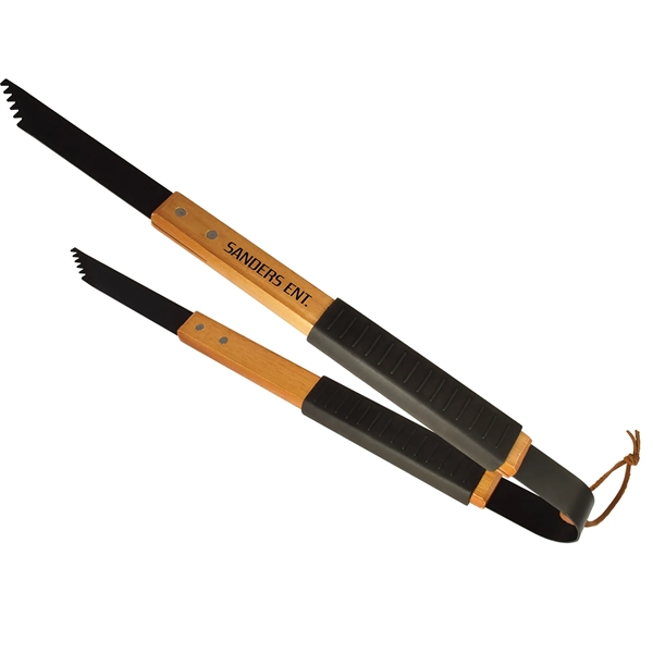 Black color option for Wood Bbq Tongs