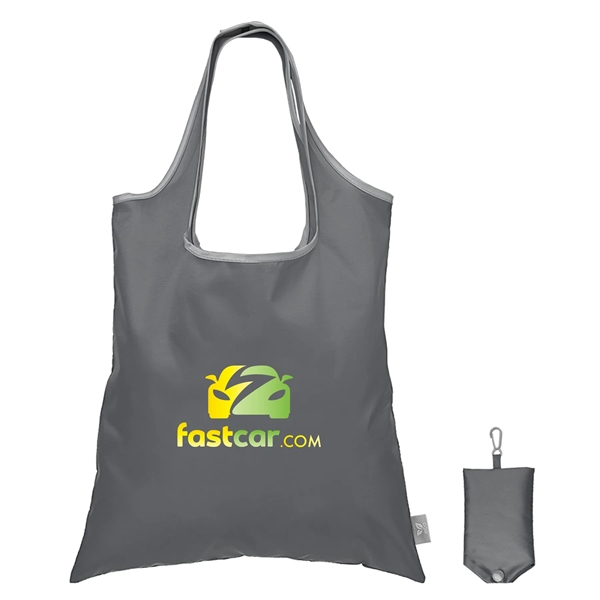 Gray color option for Santorini Rpet   Recycled Foldaway Shopping Tote Bag 