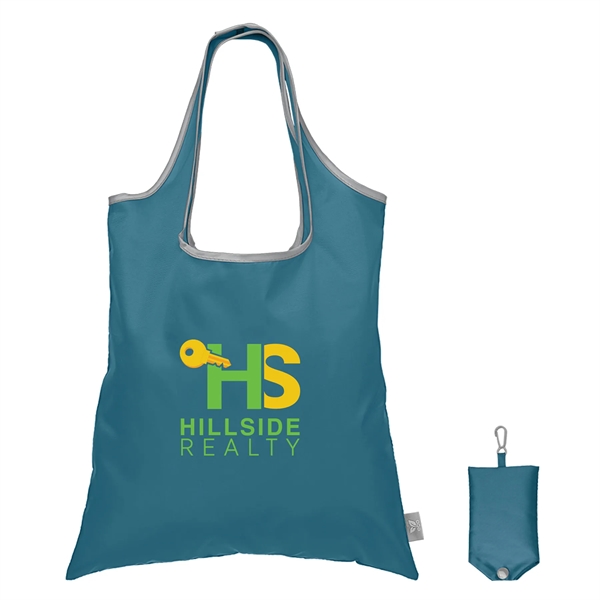 Navy Blue color option for Santorini Rpet   Recycled Foldaway Shopping Tote Bag 