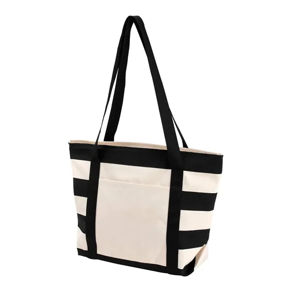 Black color option for Striped Accent Boat Tote