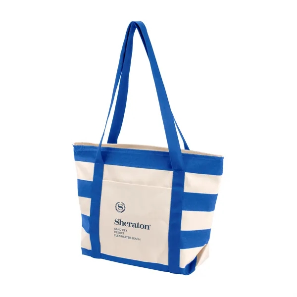 Navy color option for Striped Accent Boat Tote