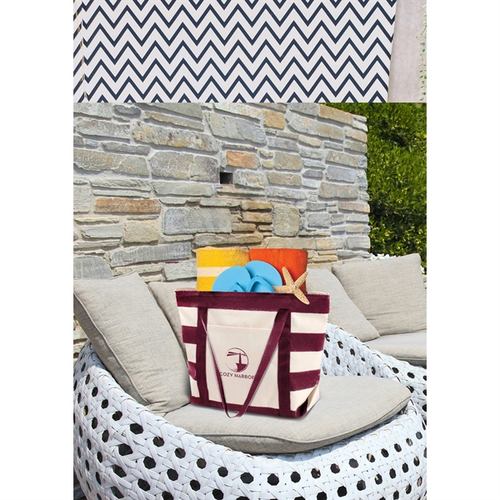 Main photo of Striped Accent Boat Tote
