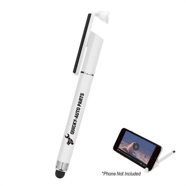 White color option for Stylus Pen With Phone Stand And Screen Cleaner