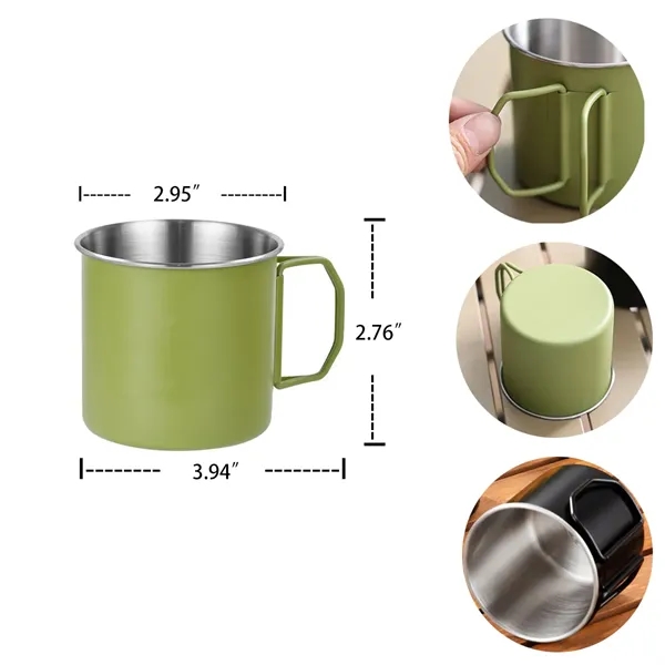 Green color option for 8 Oz Bpa Free  Folding Outdoor Stainless Steel Cup